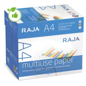 Papier blanc Raja multiuse A4 80g, boite 2500 feuilles