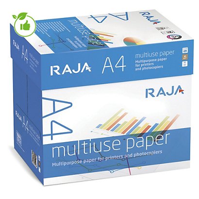 Papier blanc Raja multiuse A4 80g, boite 2500 feuilles - Papier blanc