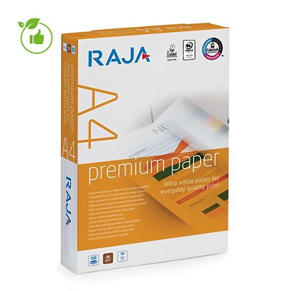 Papier blanc Raja Premium A4 80g, 5 ramettes de 500 feuilles - 1