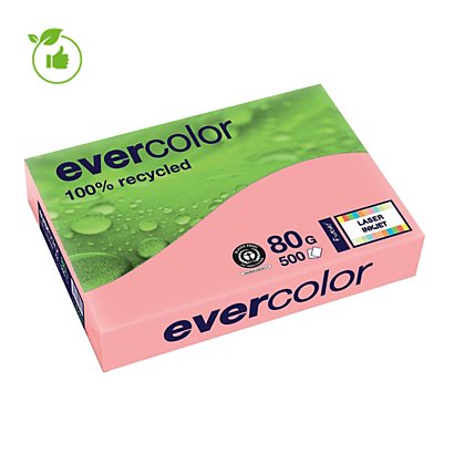 Papier couleur Evercolor Clairefontaine rose A4 80g, 5 ramettes de 500 feuilles - 1