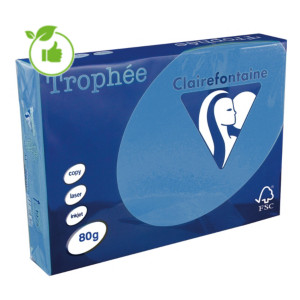Papier couleur Trophée Clairefontaine bleu turquoise A4 80g, 5 ramettes de 500 feuilles