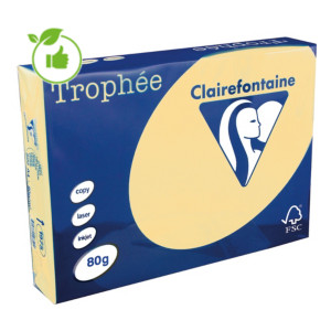 Papier couleur Trophée Clairefontaine chamois A4 80g, 5 ramettes de 500 feuilles
