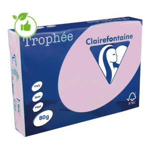 Papier couleur Trophée Clairefontaine lilas A4 80g, 5 ramettes de 500 feuilles