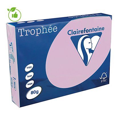 Papier couleur Trophée Clairefontaine lilas A4 80g, 5 ramettes de 500 feuilles - 1
