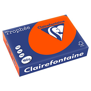 Papier couleur Trophée Clairefontaine rouge cardinal A4 160g, ramette 250 feuilles Papier couleur Trophée Clairefontaine rouge cardinal A4 160g, ramette 250 feuilles