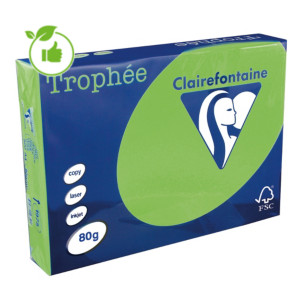 Papier couleur Trophée Clairefontaine vert menthe A4 80g, 5 ramettes de 500 feuilles