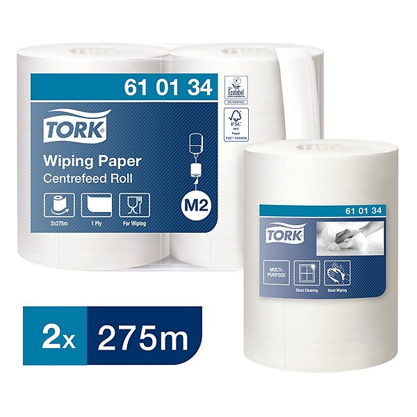 Papier d'essuyage Tork, 1 épaisseur - 2