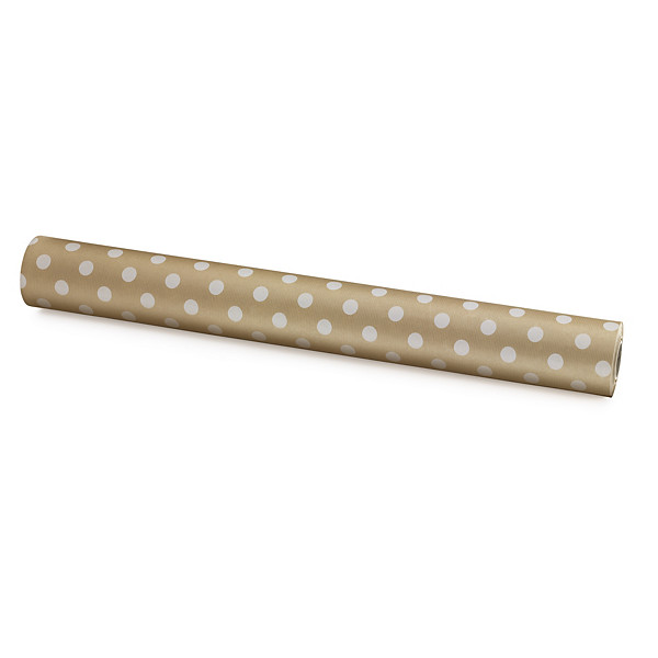 Papier ozdobny kraft w białe kropki - 1