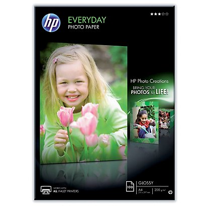 Papier photo HP Everyday Q2510A A4 200g jet d'encre, pochette 100 feuilles