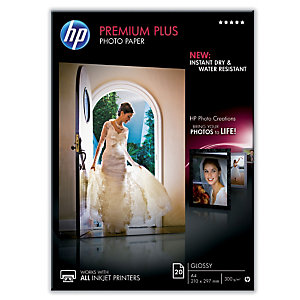 Papier photo HP Premium Plus CR672A A4 300g jet d'encre, pochette 20 feuilles