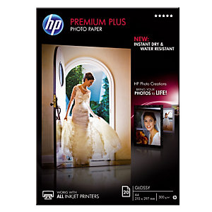 Papier photo HP Premium Plus CR672A A4 300g jet d'encre, pochette 20 feuilles