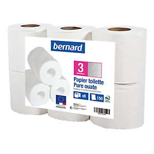 Papier toilette Bernard 3 épaisseurs, lot de 6 rouleaux