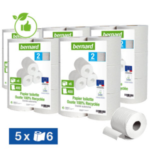 Papier toilette Bernard XXL 2 épaisseurs, lot de 30 rouleaux Papier toilette Bernard XXL 2 épaisseurs, lot de 30 rouleaux