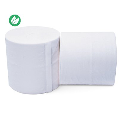 Papier toilette compact sans mandrin 800 feuilles - lot de 24 rouleaux - Blanc