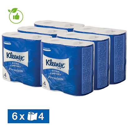 Kleenex Papier toilette Premium Standard quadruple épaisseur - Rouleau de  160 feuilles - Blanc - Carton de 24 rouleaux - Papiers Toilettefavorable à  acheter dans notre magasin