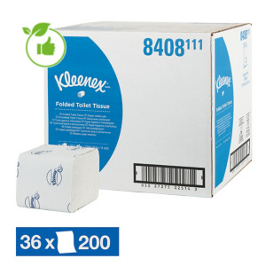 Papier toilette Kleenex Ultra 2 épaisseurs, lot de 36 paquets de 200 feuilles