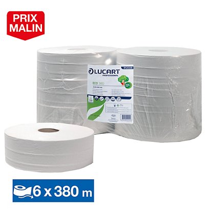 Papier toilette Lucart confort, lot de 6 maxi bobines - 1