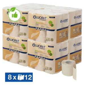 Papier toilette Lucart EcoNatural 12 2 épaisseurs, lot de 96 rouleaux Papier toilette Lucart EcoNatural 12 2 épaisseurs, lot de 96 rouleaux