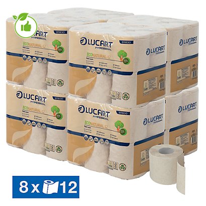 Papier toilette Lucart EcoNatural 12 2 épaisseurs, lot de 96 rouleaux - 1