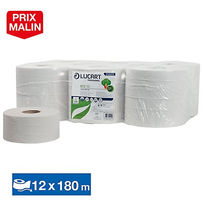 Papier toilette Lucart EcoNatural confort, lot de 12 mini bobines - 1