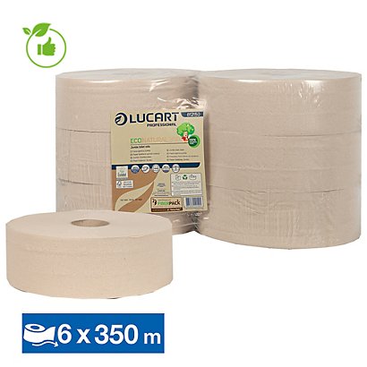 Papier toilette Lucart EcoNatural économique, lot de 6 maxi bobines - 1