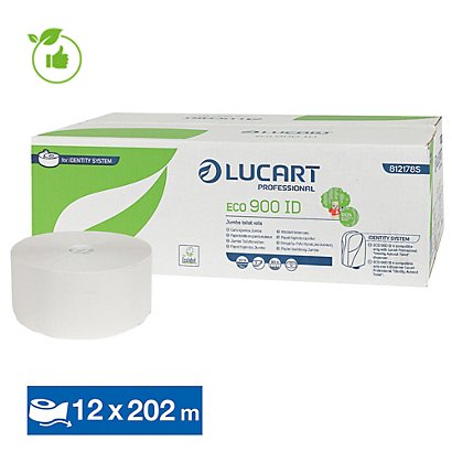 Papier toilette Lucart Identity ouate recyclée, lot de 12 bobines - 1