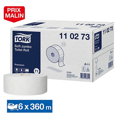 Papier toilette maxi jumbo Tork Premium, lot de 6 - 1