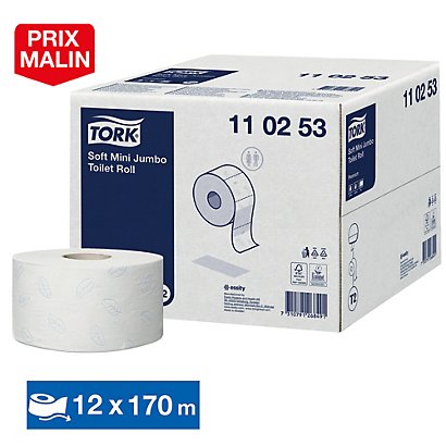 Papier toilette mini jumbo Tork Premium, lot de 12 - 1