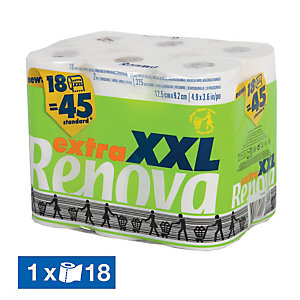 Papier toilette Renova Compact Extra XXL 2 ép, lot de 18 rouleaux