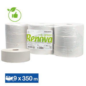 Papier toilette Renova Green, lot de 9 maxi bobines Papier toilette Renova Green, lot de 9 maxi bobines