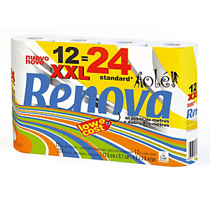 Papier toilette Renova Olé XXL 2 épaisseurs, lot de 60 rouleaux Papier toilette Renova Olé XXL 2 épaisseurs, lot de 60 rouleaux