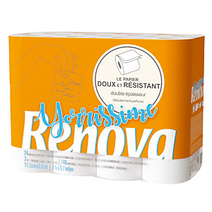 Papier toilette Renova Yorissime, 24 rouleaux Papier toilette Renova Yorissime, 24 rouleaux