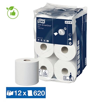 Papier toilette Tork Advanced Smartone 2 épaisseurs, lot de 12 bobines - 1