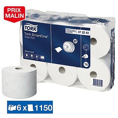 Papier toilette Tork Advanced SmartOne, lot de 6 maxi bobines - 1