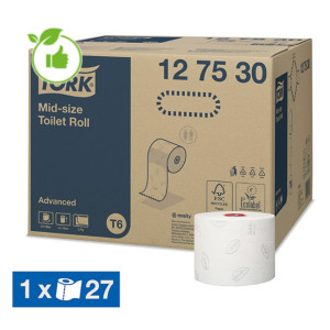 Papier toilette Tork distributeur T6 2 épaisseurs, lot de 27 rouleaux