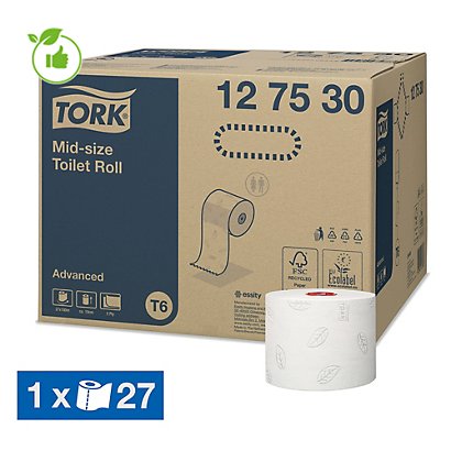 Papier toilette Tork distributeur T6 2 épaisseurs, lot de 27 rouleaux - 1