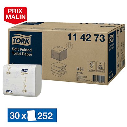 Papier toilette Tork Premium Doux 252 feuilles, lot de 30 paquets - 1