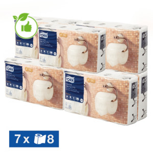 Papier toilette Tork Premium extra doux 3 épaisseurs, lot de 56 rouleaux Papier toilette Tork Premium extra doux 3 épaisseurs, lot de 56 rouleaux