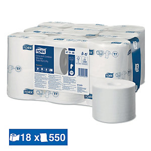 Papier toilette Tork Premium extra doux Mid-Size 3 épaisseurs, lot de 18 rouleaux