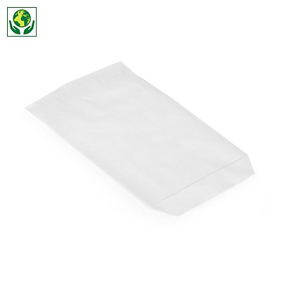 Papierbeutel Weiß Eco mit Seitenfalte - 120 x 210 x 60 mm - 1