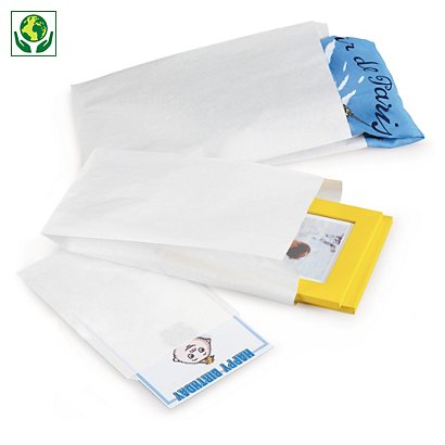 Papierbeutel Weiß Eco mit Seitenfalte - 160 x 80 x 310 mm - 1