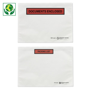 Papieren documentenhoes met bedrukking Packing List Raja