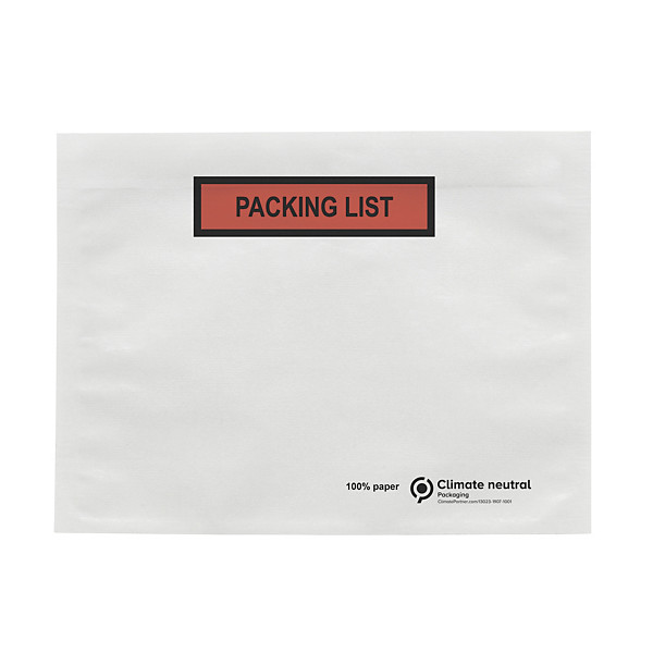 Papieren paklijstenvelop met bedrukking Packing List RAJA 16,3 x 12 cm - 1