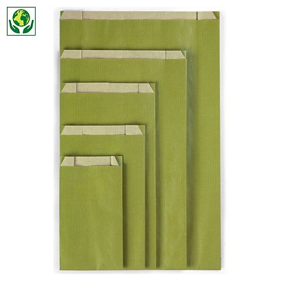 Papierové sáčky, olivovo zelené 180 x 60 x 330 mm - 1