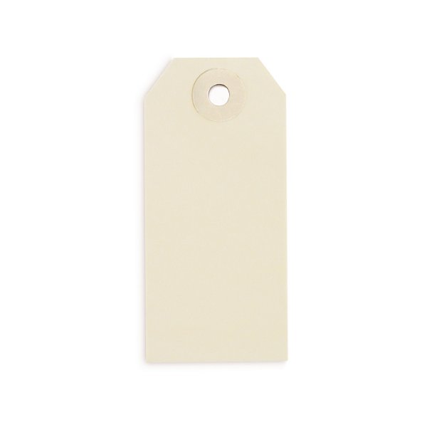 Papierové visačky 100 x 51 mm, béžové, Ø očka 5 mm, bez drôtu - 7