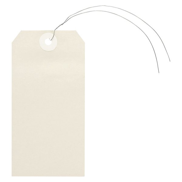 Papierové visačky 100 x 51 mm, béžové, Ø očka 5 mm, bez drôtu - 9