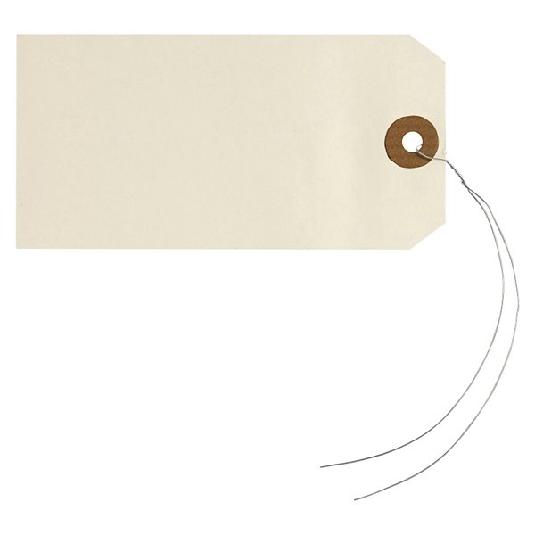 Papierové visačky 100 x 51 mm, béžové, Ø očka 5 mm, bez drôtu - 8