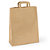 Papiertasche mit Flachhenkel  - braun -  22x28x10 cm - 1-farbiger Druck: vorne / hinten - 1