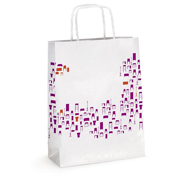 Papirposer med trykk 180x225x80 mm - Trykk 2 sider - Brun - 3