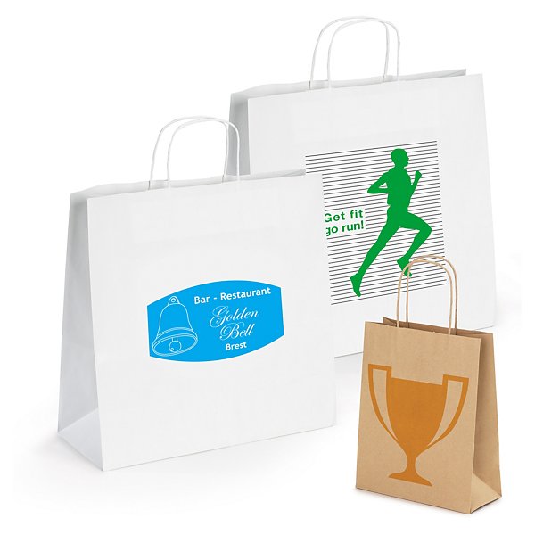 Papirposer med trykk B 180 x H 210 x B 80 - Trykk 1 side - 2